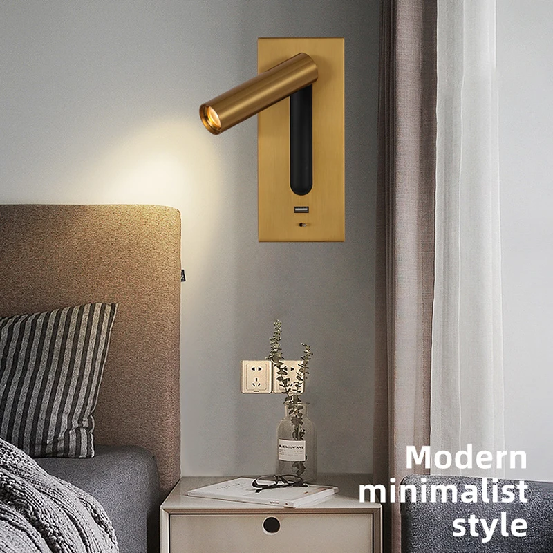 Modern Decor Bedroom Bedside Wall Lamps Simple Desk Lamp Embedded LED Multi-function USB Charging Reading Light with Switch
Modern Decor Bedroom Bedside Wall Lamps Simple Desk Lamp Embedded LED Multi-function USB Charging Reading Light with Switch