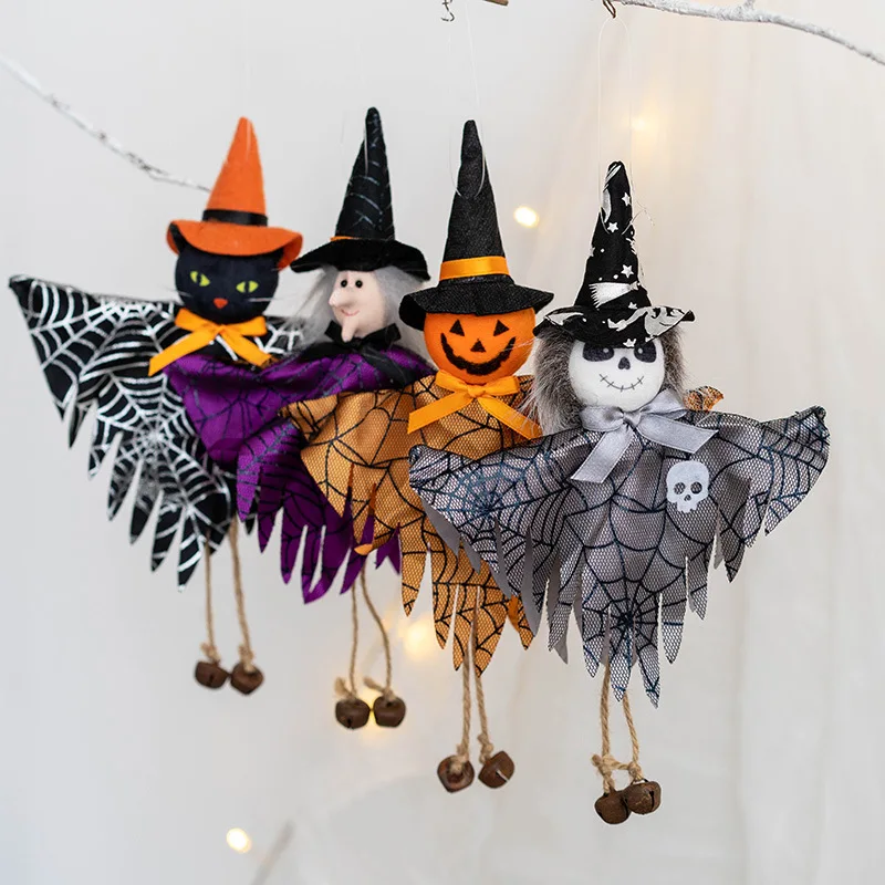 

Halloween Pumpkin Witch Black Cat Hanging Pendants Prank Props Spook Doll Happy 2023 Halloween Day Ghost Festival Party Decor