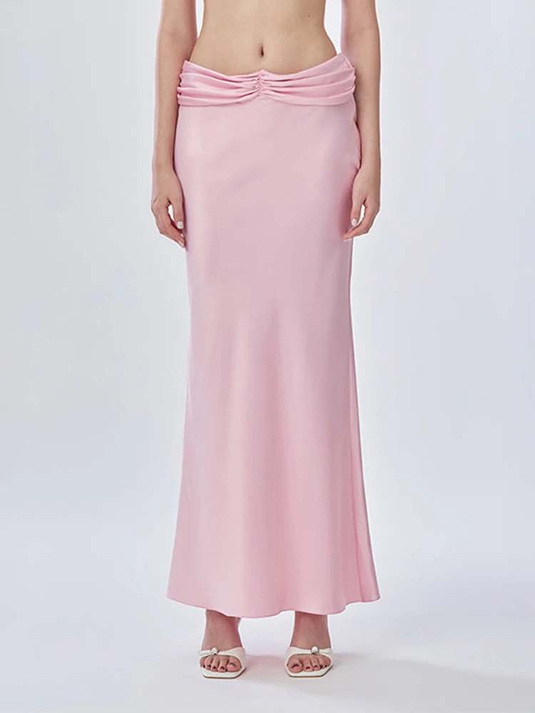 Fashion Satin Pink Long Skirt For Women Y2K Spring High Waist Hip Package Skirts Female 2023 New Casual Loose Skirt Streetwear
Fashion Satin Pink Long Skirt For Women Y2K Spring High Waist Hip Package Skirts Female 2023 New Casual Loose Skirt Streetwear