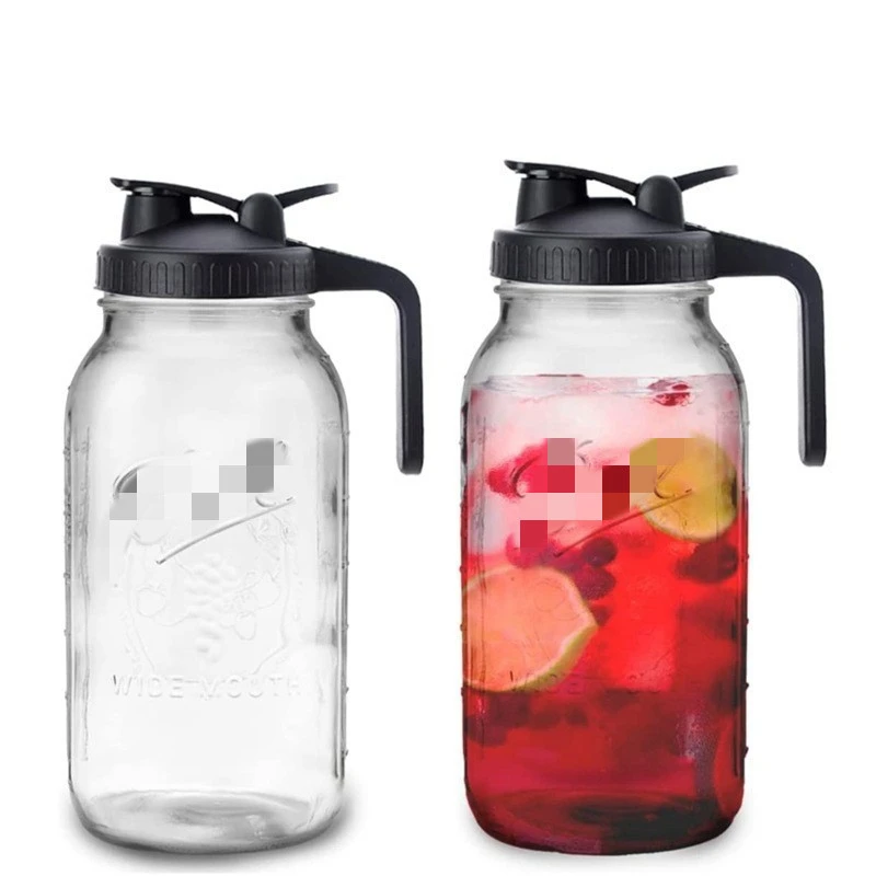 64OZ Glass Bottle Drink Bottle Juice Bottle with Handle Lid Wide Mouth Mason Jar
64OZ Glass Bottle Drink Bottle Juice Bottle with Handle Lid Wide Mouth Mason Jar