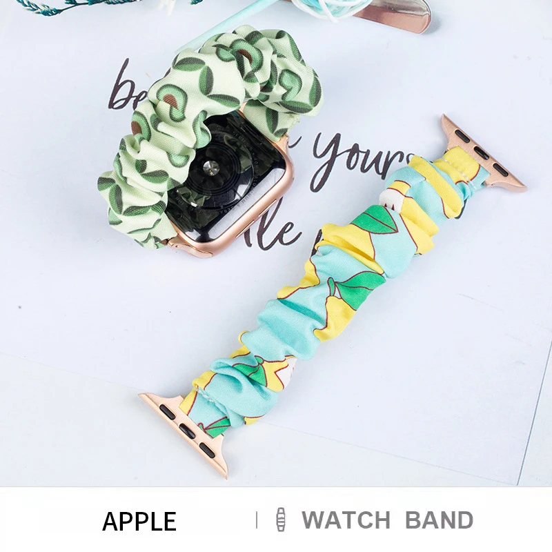 Scrunchie Watch Bracelet for iWatch 41 40 44 45mm Popular fruit print Women Watch Strap Flower Printed Apple Watch Band 7 6 se
Scrunchie Watch Bracelet for iWatch 41 40 44 45mm Popular fruit print Women Watch Strap Flower Printed Apple Watch Band 7 6 se