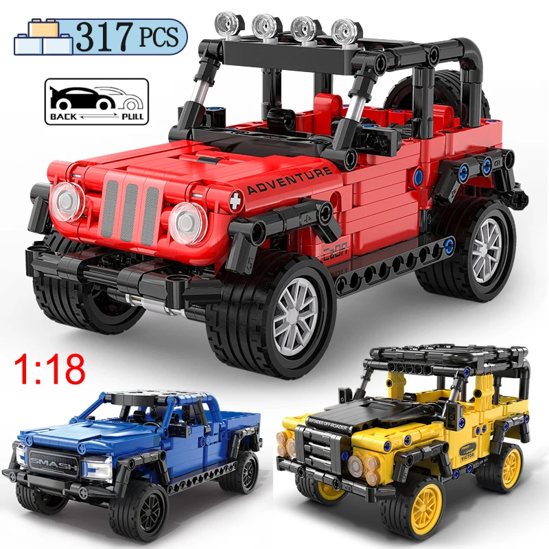 317Pcs 1:18 City SUV Off-road Racing Car Building Block Speed Pull Back Vehicle Brick Toys For Children Boys Gift
317Pcs 1:18 City SUV Off-road Racing Car Building Block Speed Pull Back Vehicle Brick Toys For Children Boys Gift