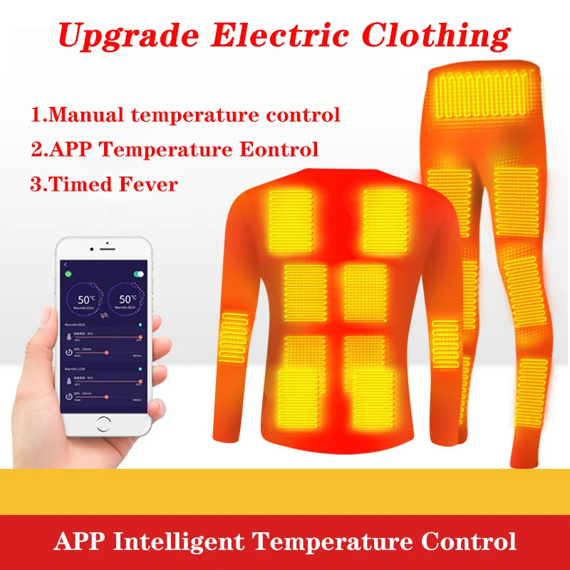 Winter Heated Underwear USB Battery Powered Smart Phone APP Control Temperature Motorcycle Jacket Suit Fleece Thermal SIZE S-3XL 
Winter Heated Underwear USB Battery Powered Smart Phone APP Control Temperature Motorcycle Jacket Suit Fleece Thermal SIZE S-3XL