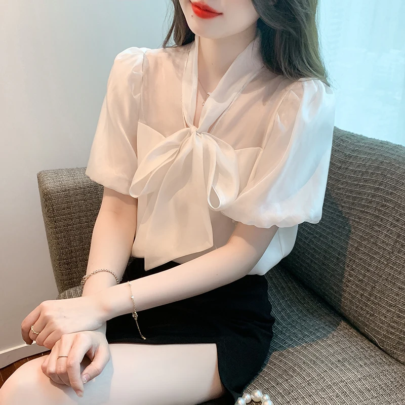 Vintage Elegant Blusas Mujer V Neck Lantern Sleeve Blouses Summer New Clothes Women Loose Shirt Tops 
Vintage Elegant Blusas Mujer V Neck Lantern Sleeve Blouses Summer New Clothes Women Loose Shirt Tops