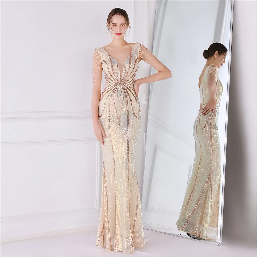 Banquet Elegant Long-sleeved Sequined Aura Queen Tight-fitting Sexy Fishtail Dress Evening Dresses Green Long Dress Party Dress
Banquet Elegant Long-sleeved Sequined Aura Queen Tight-fitting Sexy Fishtail Dress Evening Dresses Green Long Dress Party Dress