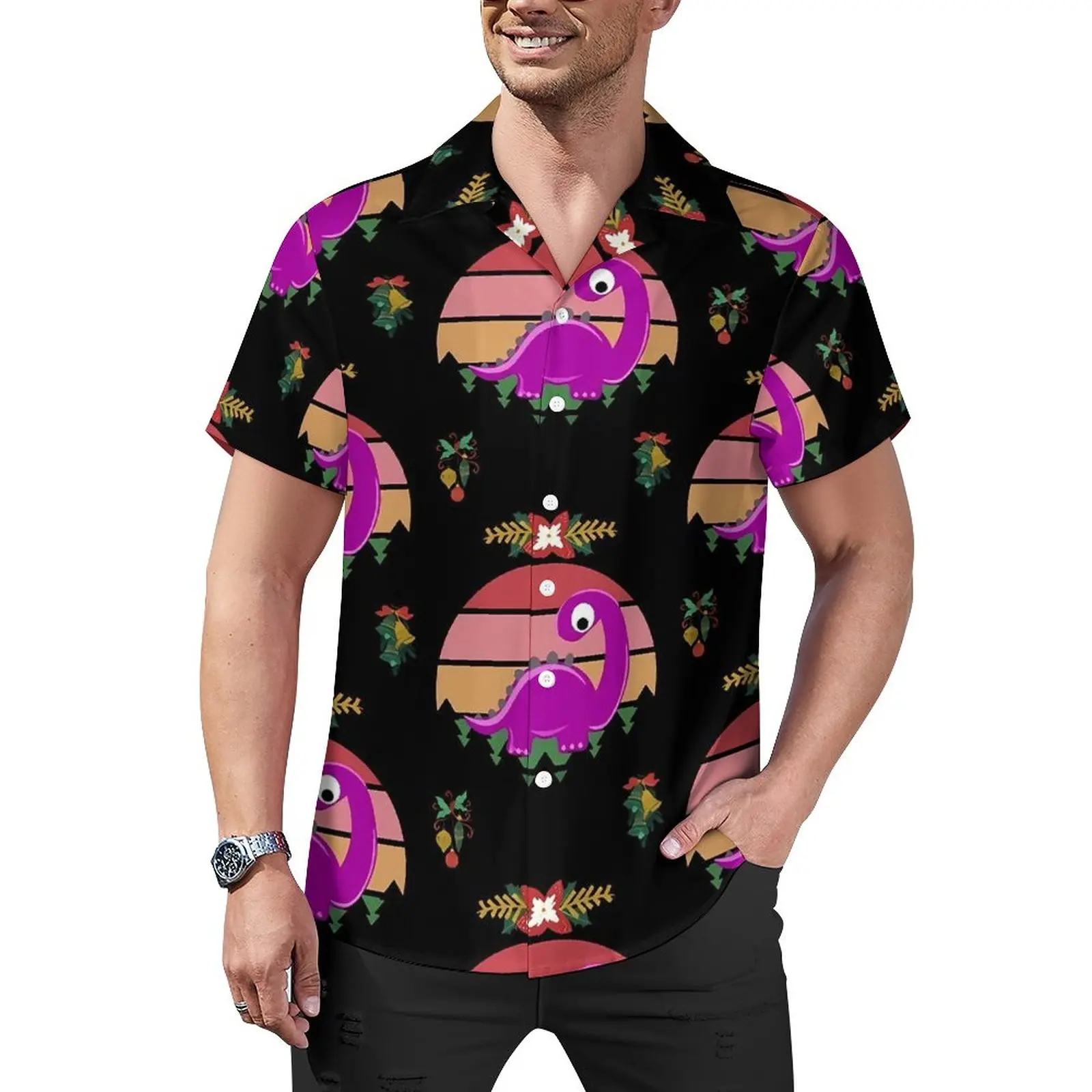 Милая Рождественская блузка с динозавром, мужские повседневные рубашки с принтом животных, гавайская пляжная рубашка оверсайз с коротким р...
Милая Рождественская блузка с динозавром, мужские повседневные рубашки с принтом животных, гавайская пляжная рубашка оверсайз с коротким р...