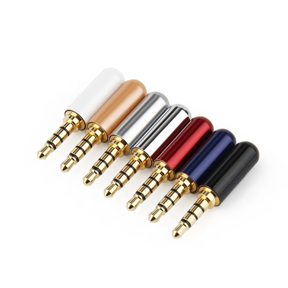 Male 3.5mm Headphone Plug Gold 4 Poles Audio Connector Minijack For Soldering Hifi Earphone Repair Cable AUX 3.5 7 Color Adapter
Male 3.5mm Headphone Plug Gold 4 Poles Audio Connector Minijack For Soldering Hifi Earphone Repair Cable AUX 3.5 7 Color Adapter