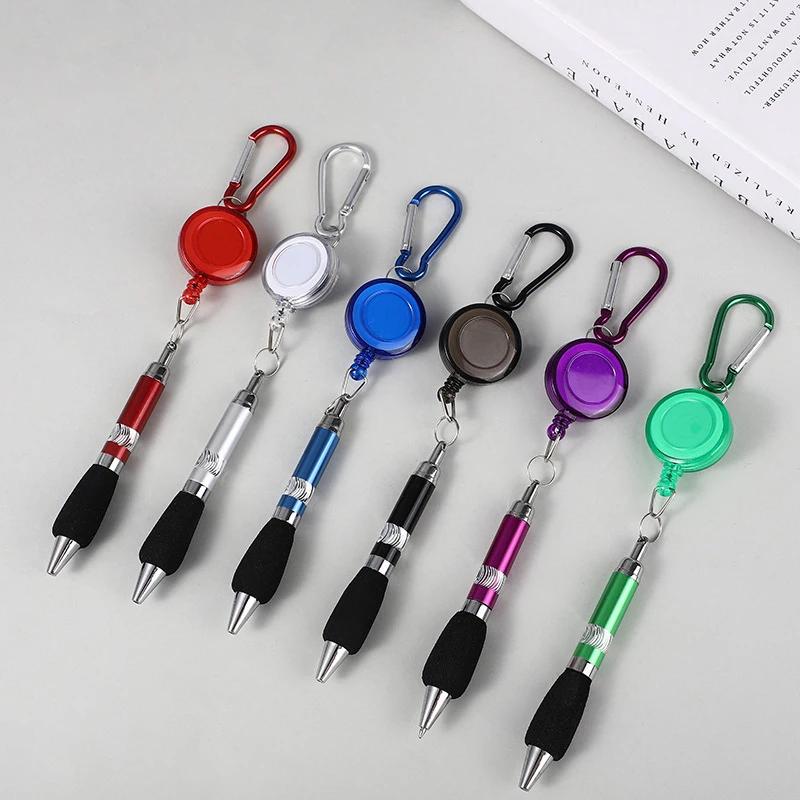 Buckle Ring Lanyard Stationery Retractable Key Chain Ballpoint Pen Neutral Pen Easy Pull Buckle Pen Writing Tools
Buckle Ring Lanyard Stationery Retractable Key Chain Ballpoint Pen Neutral Pen Easy Pull Buckle Pen Writing Tools