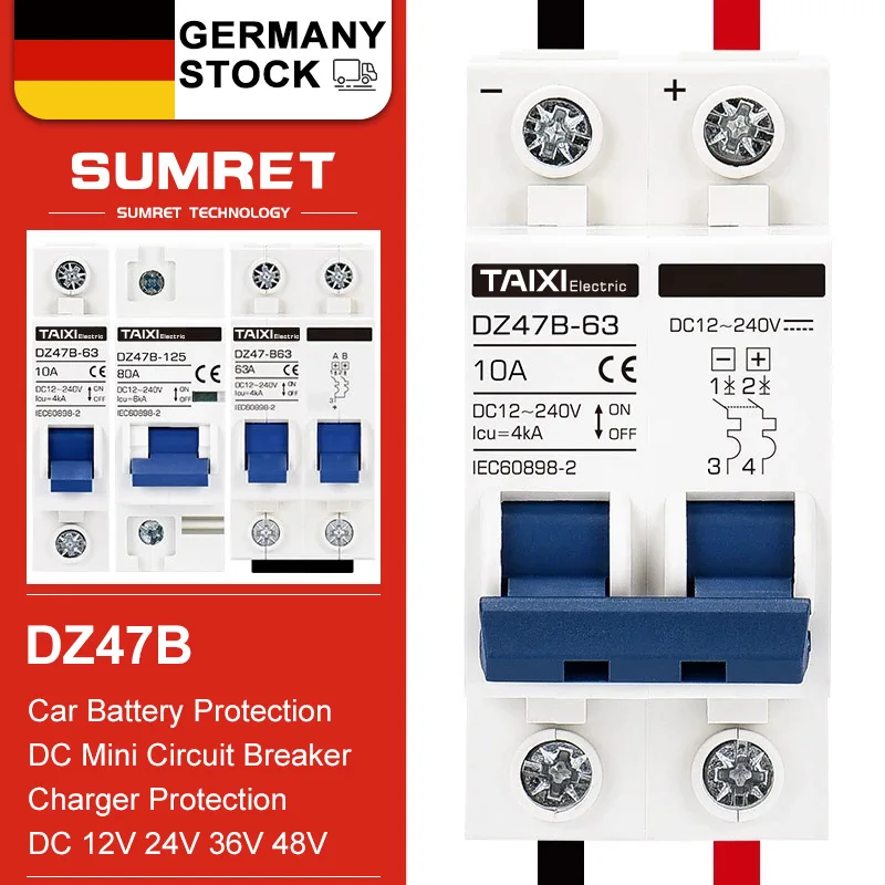 DC Breaker For Solar Power Battery Banks Inverters 12V 24V 36V 48V 110V 220V MCB 125A 16A 32A 25A 40A 63A 1P 2P
DC Breaker For Solar Power Battery Banks Inverters 12V 24V 36V 48V 110V 220V MCB 125A 16A 32A 25A 40A 63A 1P 2P