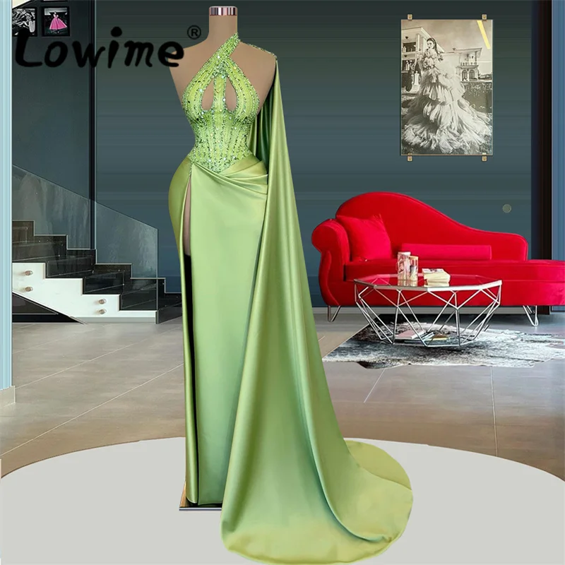Long Green Party Dress For Women Designer Mermaid Satin Sexy Prom Dresses 2022 Beaded Sequin Evening Gowns With High Split Side
Long Green Party Dress For Women Designer Mermaid Satin Sexy Prom Dresses 2022 Beaded Sequin Evening Gowns With High Split Side