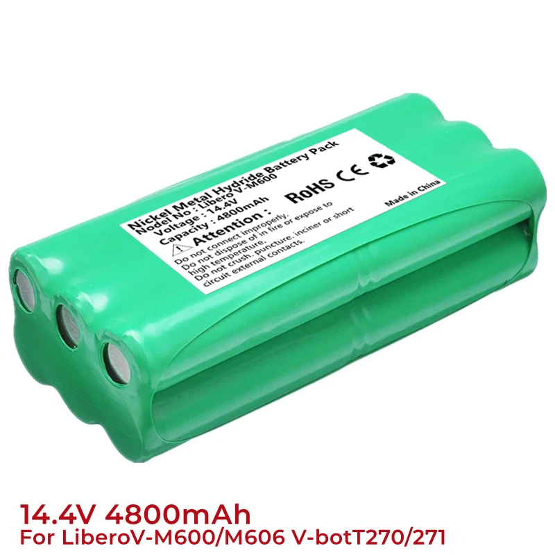 Batterie 14,4 V Ni-Mh 4800mAh Staubsauger Roboter Akku für Libero V-M600/M606 VbotT270/271 Papago s30C Vone T285D
Batterie 14,4 V Ni-Mh 4800mAh Staubsauger Roboter Akku für Libero V-M600/M606 VbotT270/271 Papago s30C Vone T285D