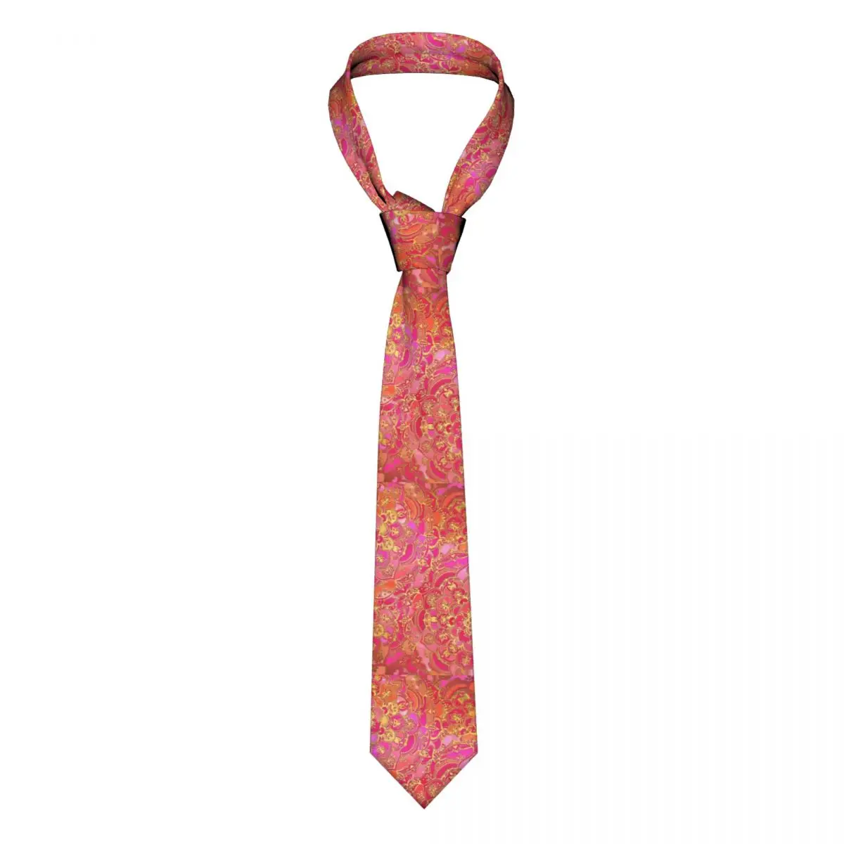 

Золотистый барочный цветочный галстук рубашка с художественным принтом Мандала модные галстуки на шею формальный галстук из полиэстера шелка подарок мужской галстук