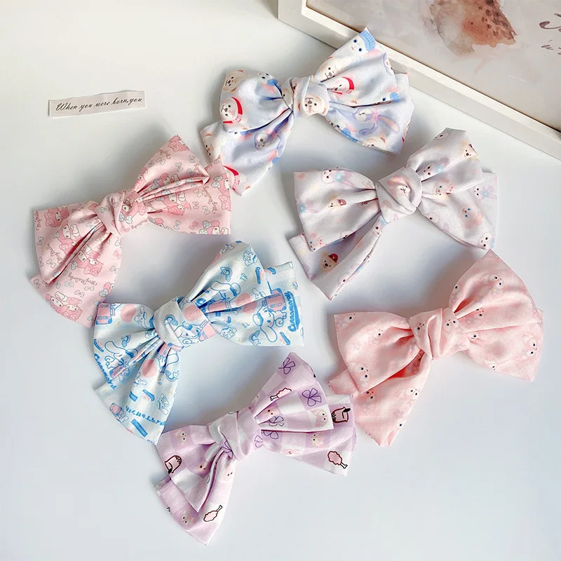 Kawaii Cinnamoroll My Melody Stellalou мультяшный бант заколка для волос для женщин аниме Sanrioed девушка сердце милые аксессуары для волос подарки для девочек
Kawaii Cinnamoroll My Melody Stellalou мультяшный бант заколка для волос для женщин аниме Sanrioed девушка сердце милые аксессуары для волос подарки для девочек