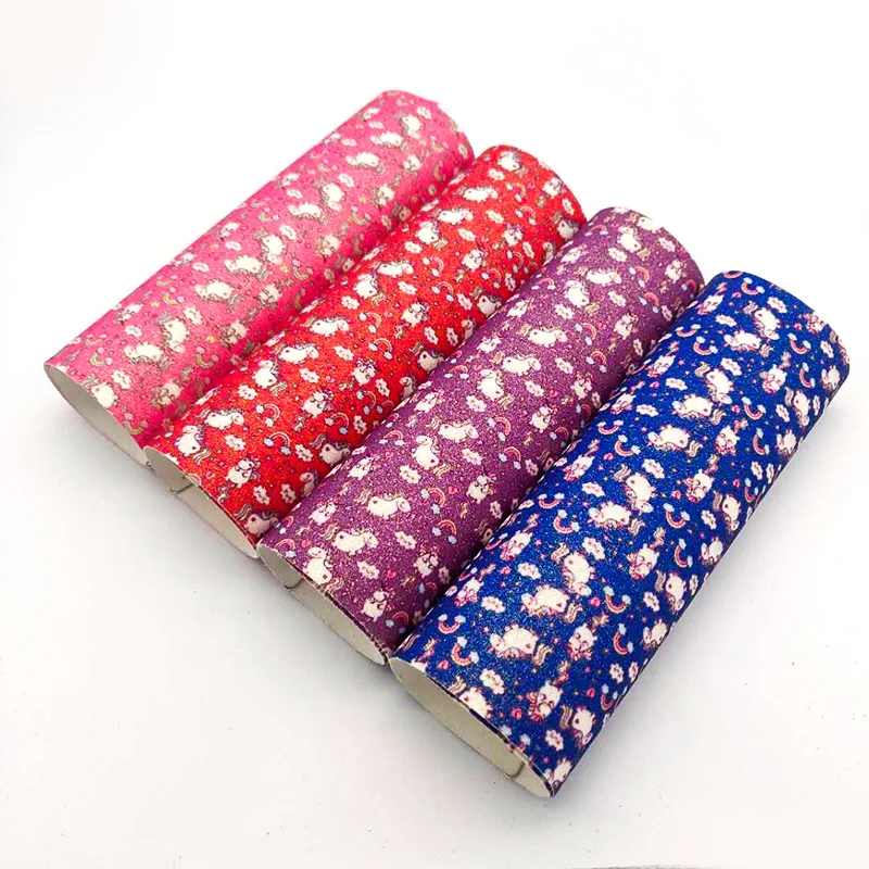 XHT-517 Unicorn/Horse with Rainbow Cloud Printed Shiny Colorful Fine Glitter Faux Leather Fabric Sheet for Christmas Decoration
XHT-517 Unicorn/Horse with Rainbow Cloud Printed Shiny Colorful Fine Glitter Faux Leather Fabric Sheet for Christmas Decoration