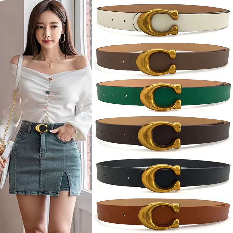 Designer Fashion Simple Women Big C Gold Buckle Belt Versatile Women Letter Buckle Pu Leather Belt Jeans Casual Pants Waistband
Designer Fashion Simple Women Big C Gold Buckle Belt Versatile Women Letter Buckle Pu Leather Belt Jeans Casual Pants Waistband