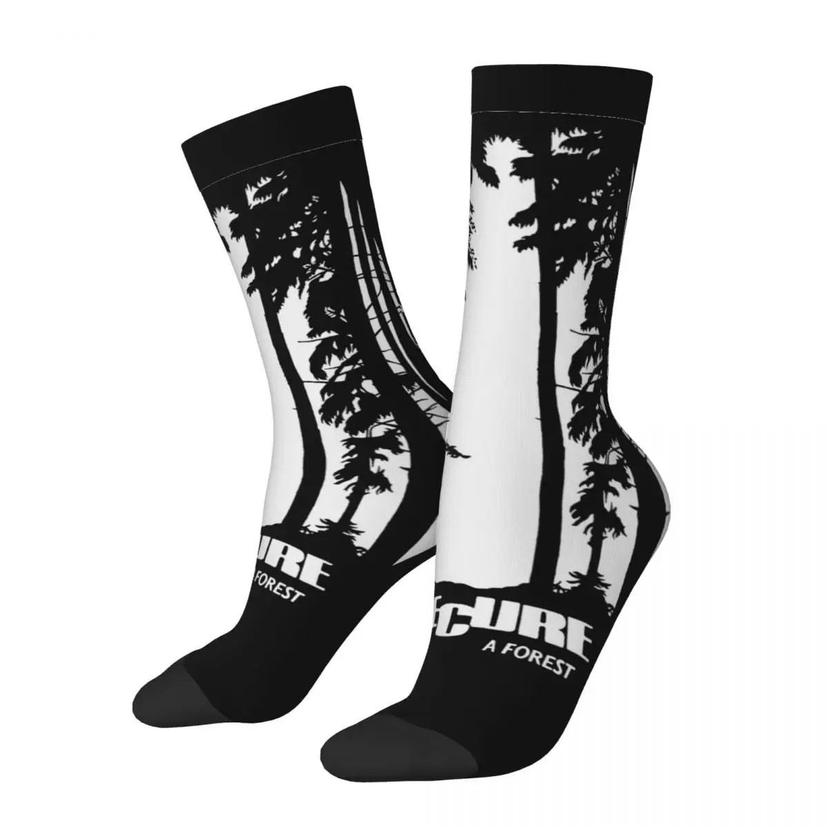 

The Cure A Forest Vintage Socks Men's Women's Polyester Funny Happy Robert Smith Socks Hip Hop Middle Tube Stockings Gifts