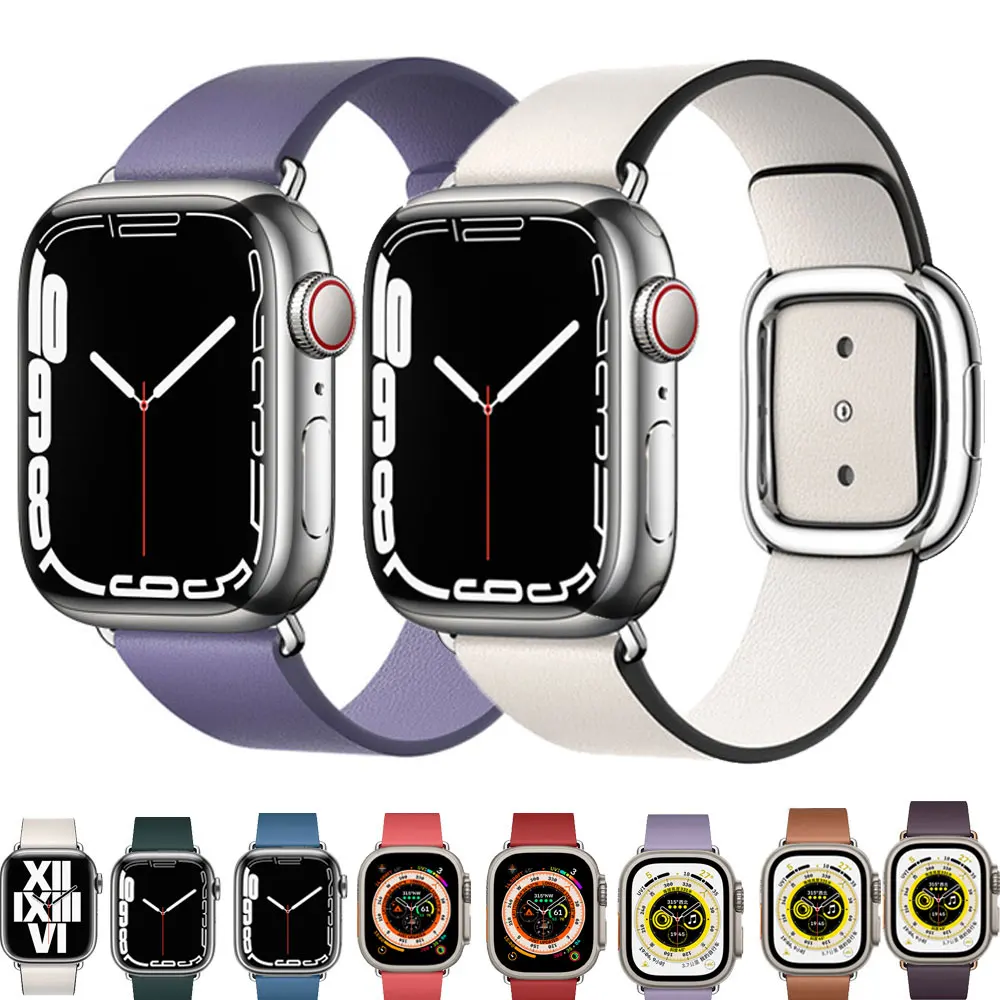 modern buckle strap For Apple Watch band 49mm/45mm/41mm/44mm/40mm 42 38Leather bracelet iwatch serie 5 4 3 6 SE 7 8 Ultra strap
modern buckle strap For Apple Watch band 49mm/45mm/41mm/44mm/40mm 42 38Leather bracelet iwatch serie 5 4 3 6 SE 7 8 Ultra strap