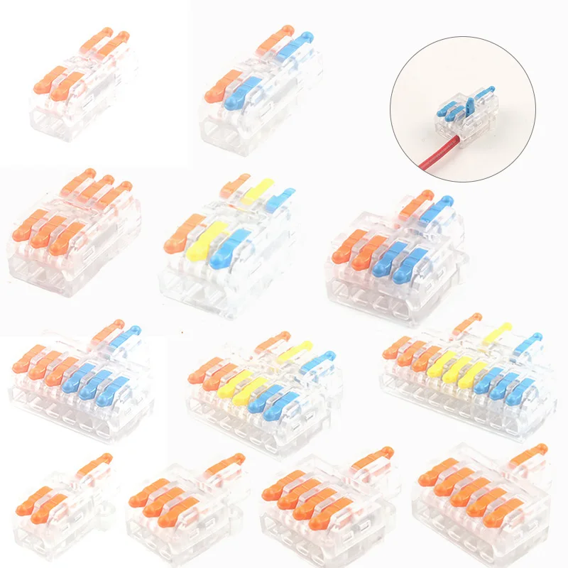 Mini Quick Transparent Universal Wire Connector Compact Conductor Spring Splicing Wiring Connector Home Push-in Terminal Block
Mini Quick Transparent Universal Wire Connector Compact Conductor Spring Splicing Wiring Connector Home Push-in Terminal Block