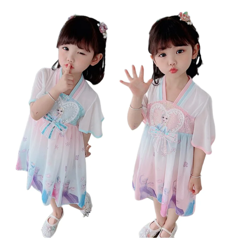 Frozen Princess Elsa Girls Hanfu New Summer Cute Dress Fashion Western Style Cartoon Children's Wear Princess Dress Holiday Gift 
Frozen Princess Elsa Girls Hanfu New Summer Cute Dress Fashion Western Style Cartoon Children's Wear Princess Dress Holiday Gift