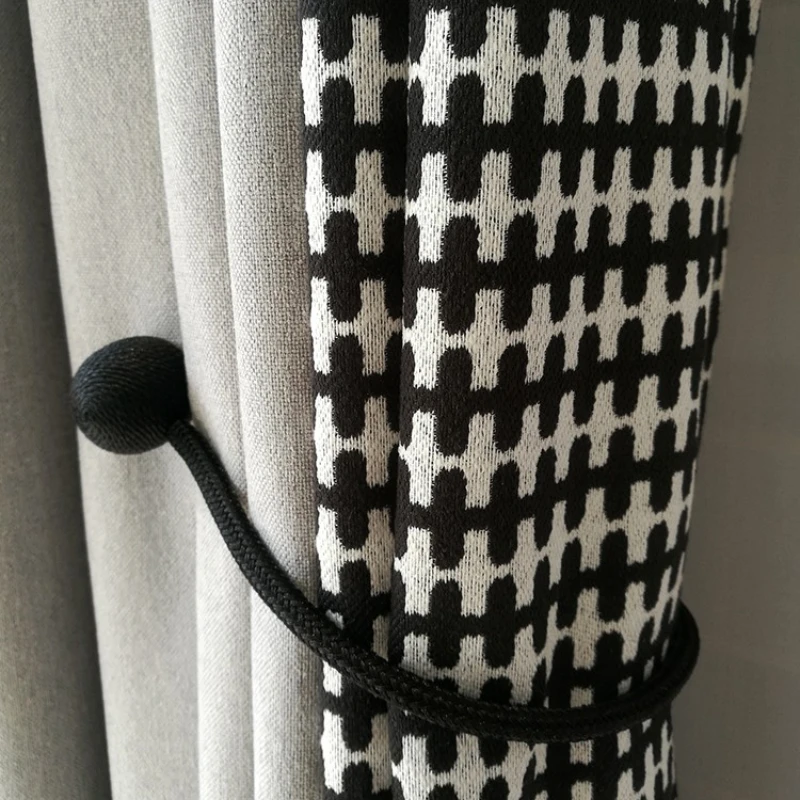 Custom Black and White Geometric Cotton Linen Blackout Curtains for Living Room Minimalist Modern Advanced Gray Patchwork Screen
Custom Black and White Geometric Cotton Linen Blackout Curtains for Living Room Minimalist Modern Advanced Gray Patchwork Screen