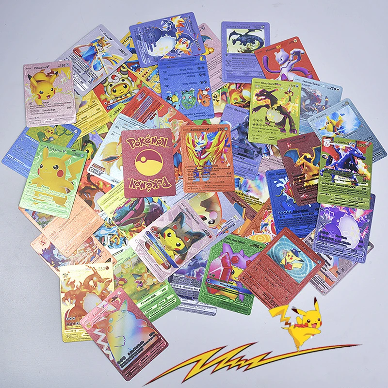 

Hot Sale Pokemon Colorful Vstar Vmax EX GX Card Pikachu Charizard Bulbasaur Squirtle Mewtwo Game Collection Toys Children's Gift