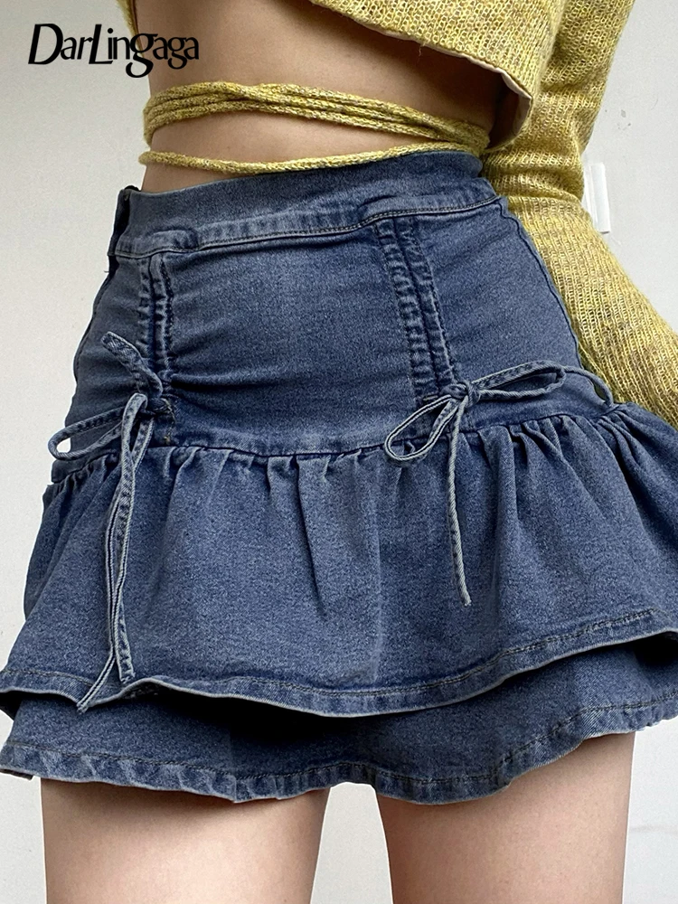 Darlingaga Korean Fashion Drawstring High Waist Blue Denim Skirt Mini Casual Bodycon Super-Short Summer Pleated Skirts Women Y2K
Darlingaga Korean Fashion Drawstring High Waist Blue Denim Skirt Mini Casual Bodycon Super-Short Summer Pleated Skirts Women Y2K