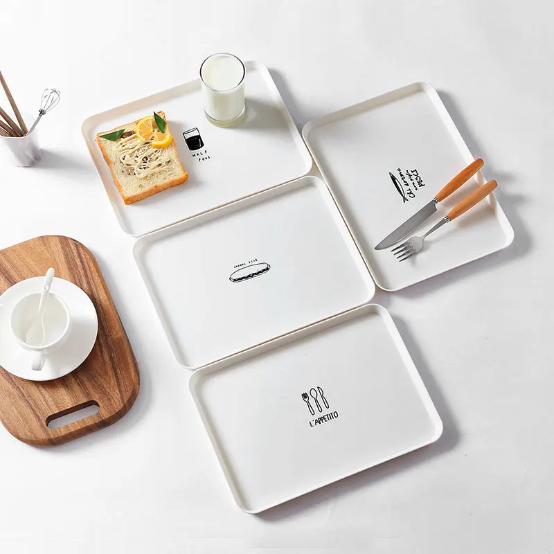 Household Simple Nordic Style Rectangular Plate Desktop Decoration Plastic Tea Plate Dinner Plates Dessert Cake Small Tray
Household Simple Nordic Style Rectangular Plate Desktop Decoration Plastic Tea Plate Dinner Plates Dessert Cake Small Tray