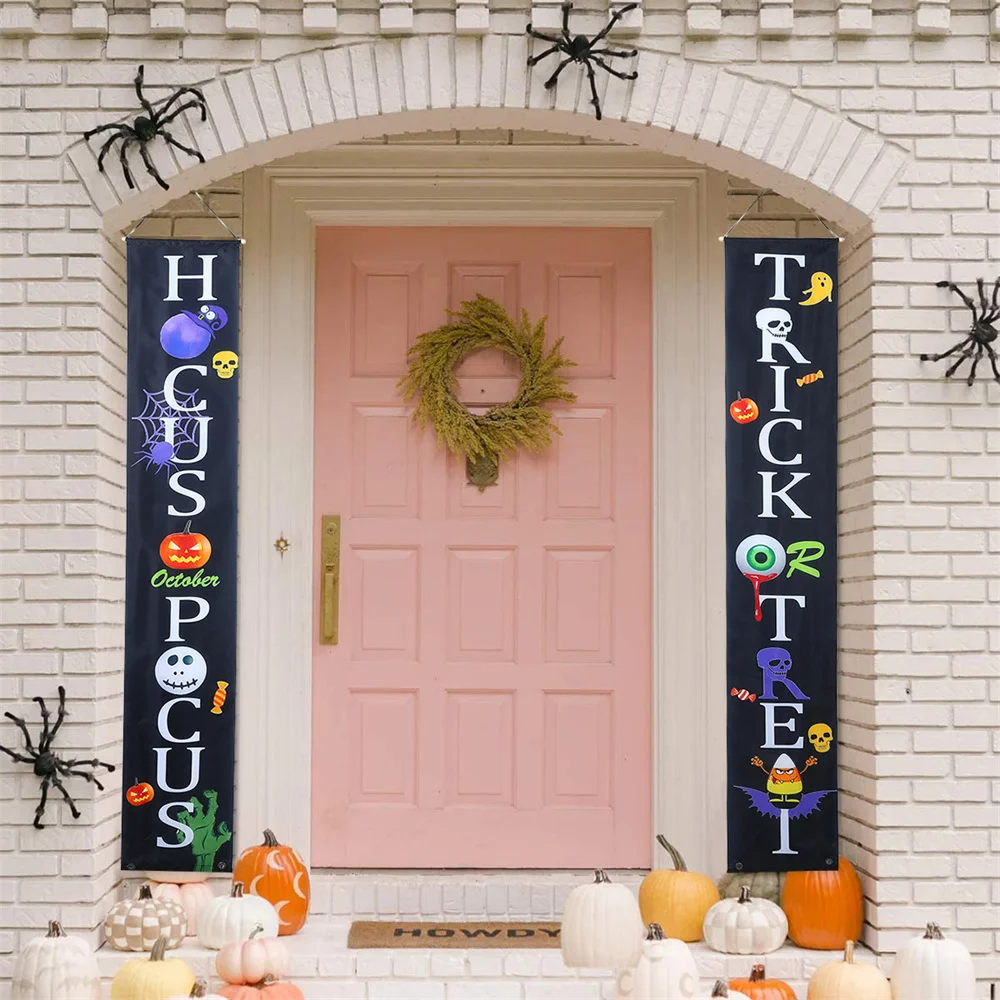 1Set Halloween Door Trick Or Treat Banner Creative Halloween Couplet for Festival Front Door Halloween Hanging Sign Decoration
1Set Halloween Door Trick Or Treat Banner Creative Halloween Couplet for Festival Front Door Halloween Hanging Sign Decoration