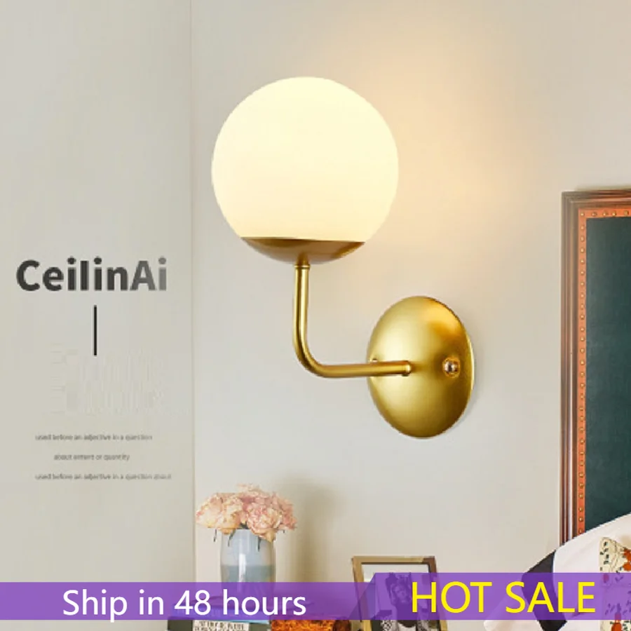 LukLoy Nordic Postmodern Minimalist Glass Ball Wall Lamp Bedroom Living Room Hotel Sconce LED Bedside Fashion Glass Wall Light
LukLoy Nordic Postmodern Minimalist Glass Ball Wall Lamp Bedroom Living Room Hotel Sconce LED Bedside Fashion Glass Wall Light