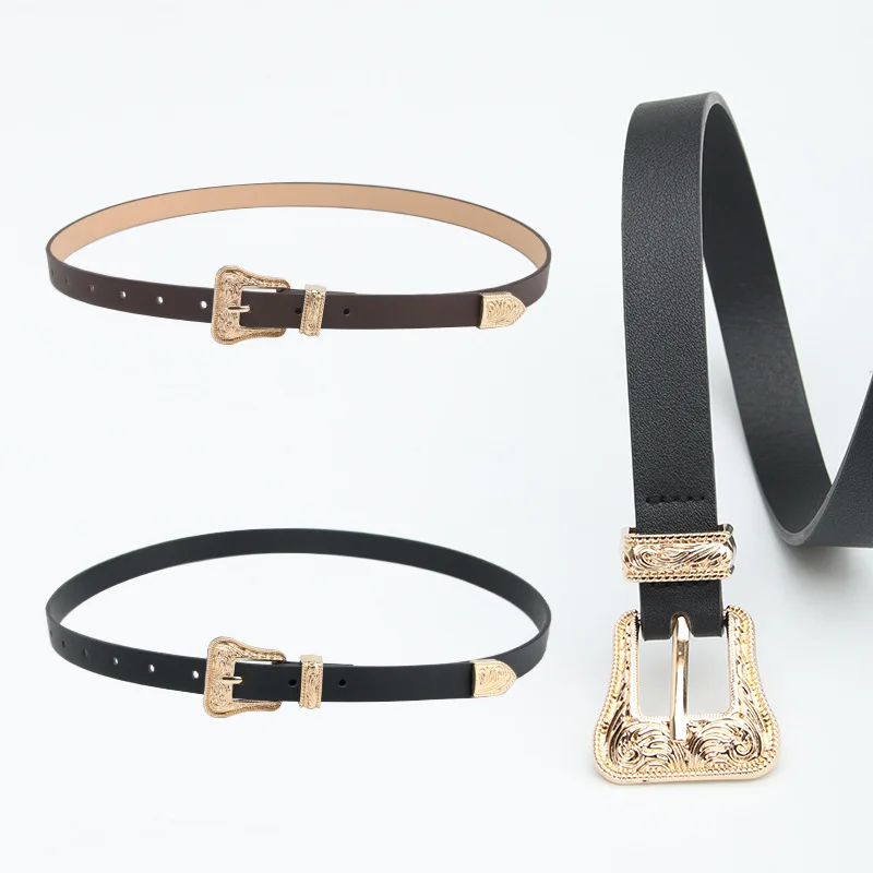 Designer New Leather Belt Women's Fashion Decoration with Skirt Black Workwear Pants with Belt Thin
Designer New Leather Belt Women's Fashion Decoration with Skirt Black Workwear Pants with Belt Thin