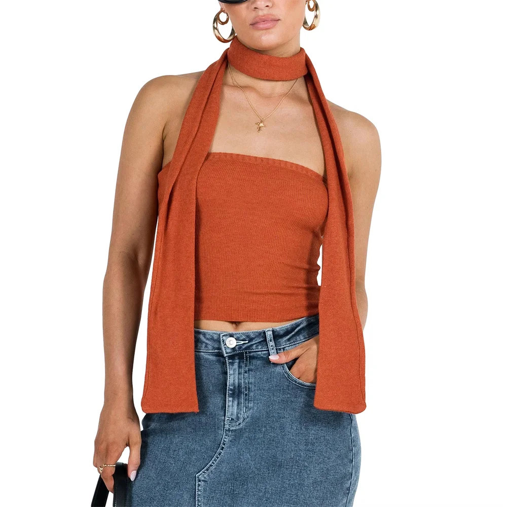 Майка женская трикотажная без рукавов, облегающий однотонный топ с шарфом, без бретелек, приталенный пупок, на лето
Майка женская трикотажная без рукавов, облегающий однотонный топ с шарфом, без бретелек, приталенный пупок, на лето