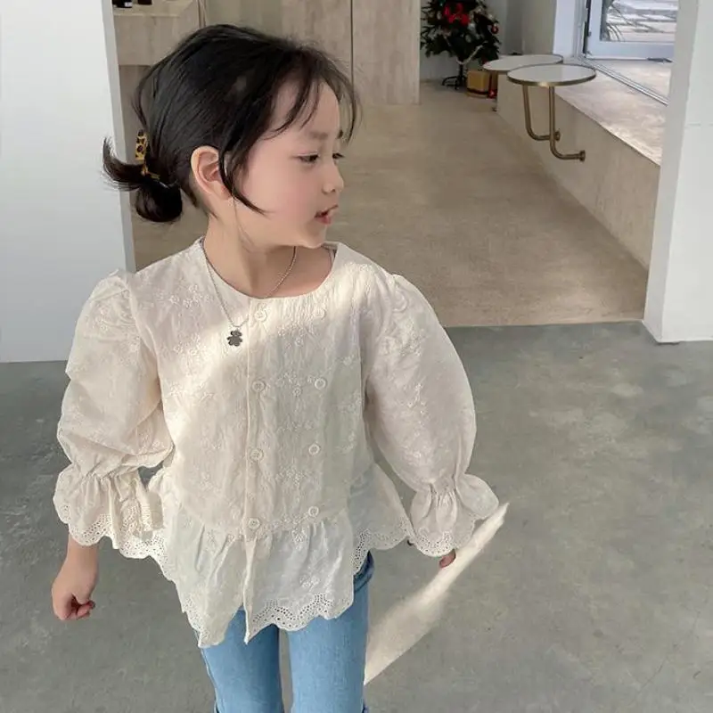 Toddler Baby Girls White Blouses Embroidery Long Ruffles Sleeve Cotton Shirts For Children Floral Top Korean Kids Blouse Clothes
Toddler Baby Girls White Blouses Embroidery Long Ruffles Sleeve Cotton Shirts For Children Floral Top Korean Kids Blouse Clothes