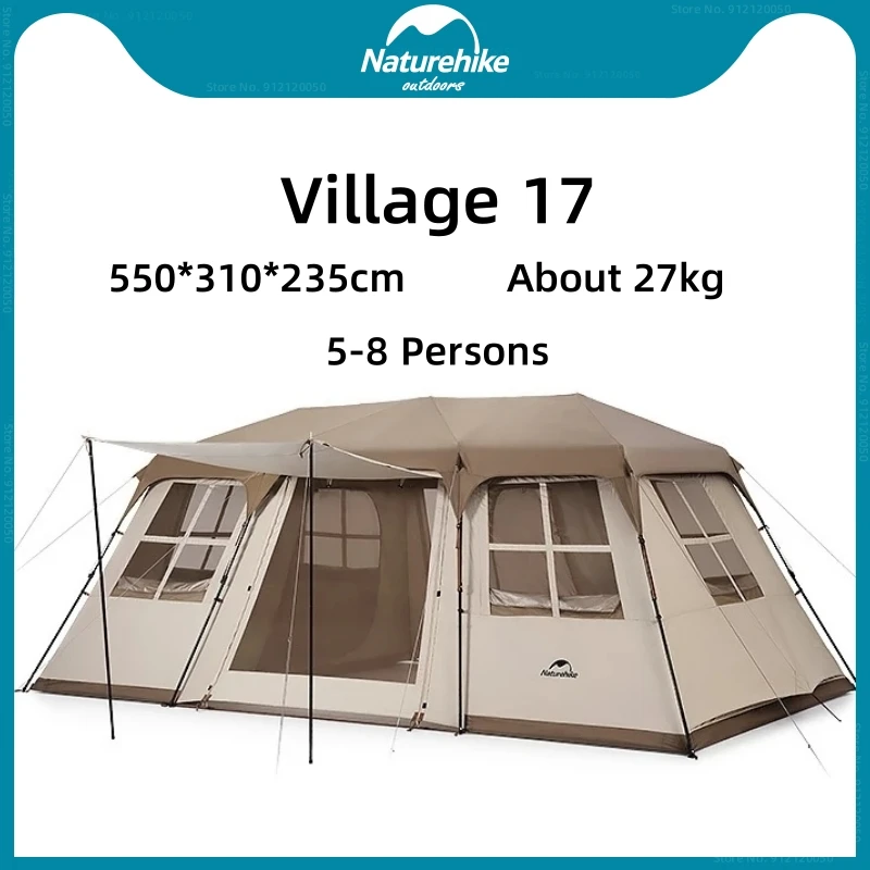 Naturehike Village 17 Автоматическая палатка Открытый кемпинг 4 человека туристическая палатка Семейный поход большой палатки Водонепроницаемая защита от солнца
Naturehike Village 17 Автоматическая палатка Открытый кемпинг 4 человека туристическая палатка Семейный поход большой палатки Водонепроницаемая защита от солнца