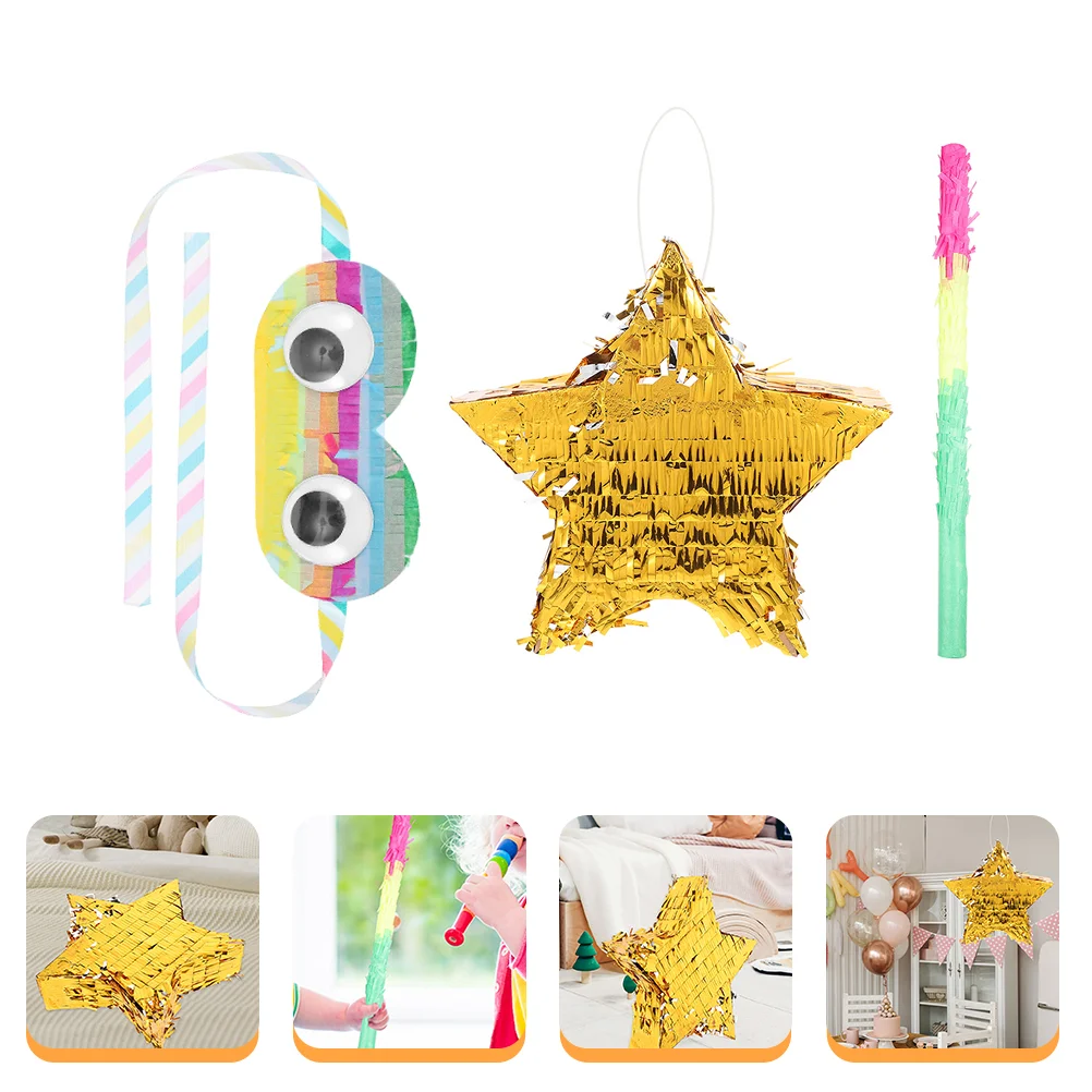 Golden Star Pinata Carnivals Festivals Pinata Party Supplies with Stick and Eye Mask
Golden Star Pinata Carnivals Festivals Pinata Party Supplies with Stick and Eye Mask