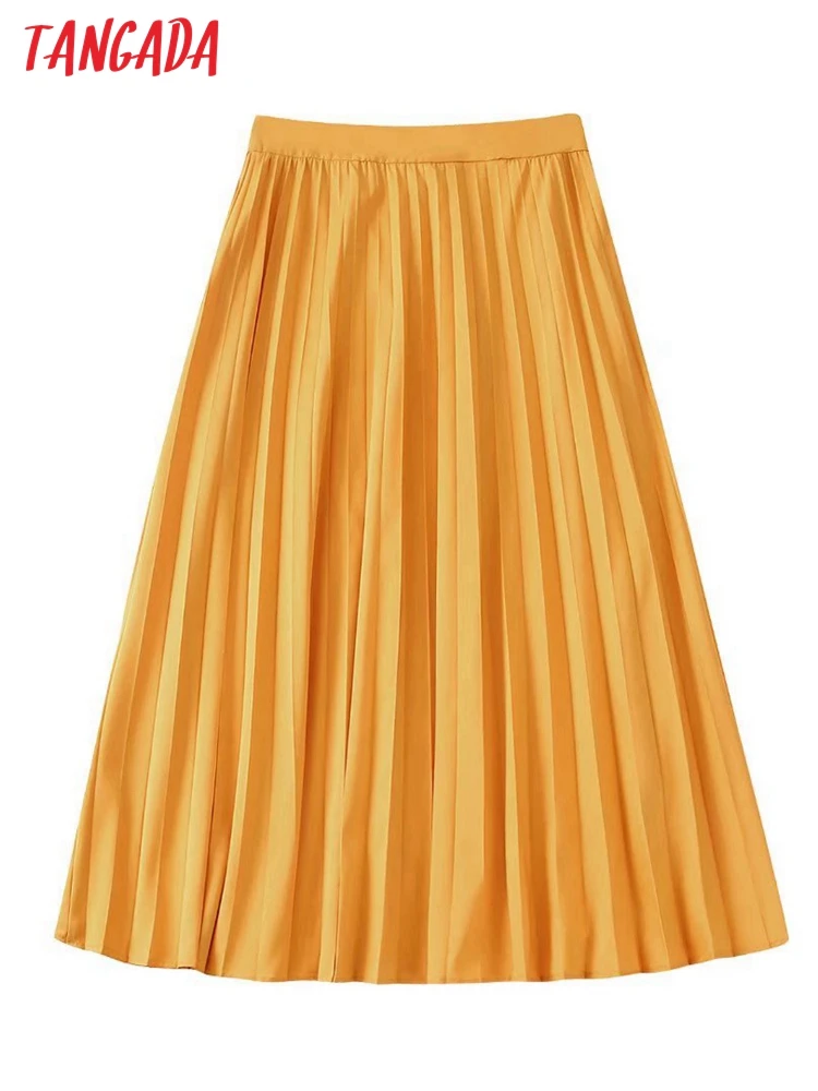 Tangada 2022 New Women Solid Pleated Midi Skirt Vintage Zipper Ladies Chic Mid Calf Skirts BE714 
Tangada 2022 New Women Solid Pleated Midi Skirt Vintage Zipper Ladies Chic Mid Calf Skirts BE714