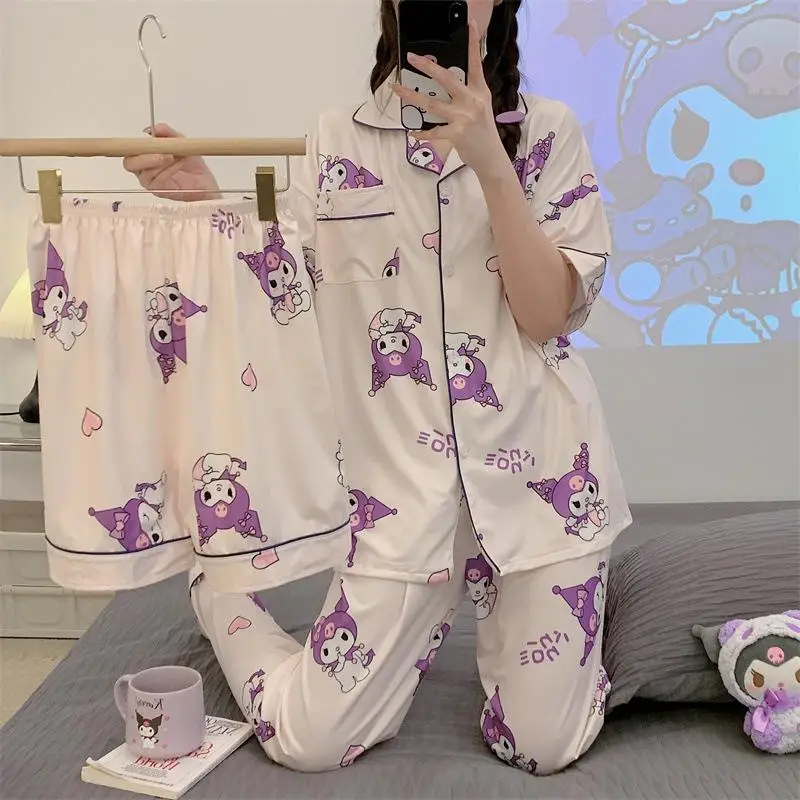 Kawaii Sanrio 3Pcs Pajama My Melody Cartoon Loungewear Summer Cardigan Short Sleeve Trousers Cute Kuromi Cinnamoroll Girl Gift
Kawaii Sanrio 3Pcs Pajama My Melody Cartoon Loungewear Summer Cardigan Short Sleeve Trousers Cute Kuromi Cinnamoroll Girl Gift