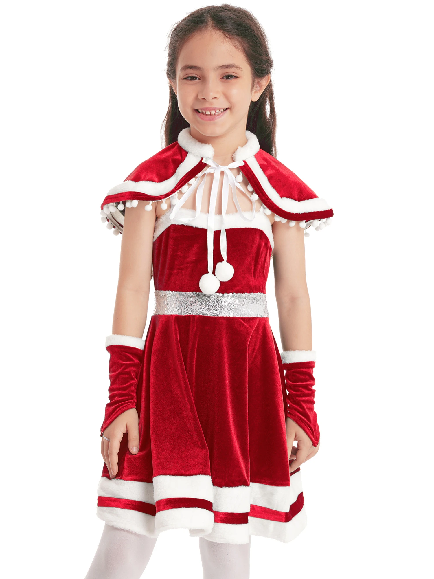 Детский Рождественский костюм Санта-Клауса для девочек бархатное платье на бретельках с отделкой из искусственного меха, украшенное блест...
Детский Рождественский костюм Санта-Клауса для девочек бархатное платье на бретельках с отделкой из искусственного меха, украшенное блест...