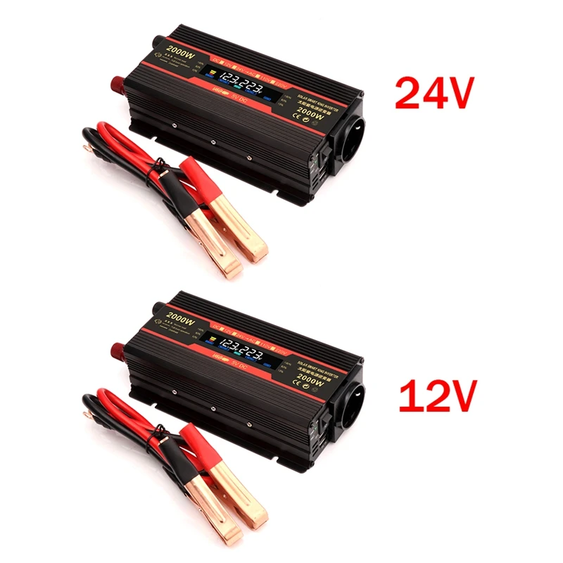 DC 12V To AC 220V 2000W Intelligent Power Inverter Car Household Inverter Solar Converter EU Plug
DC 12V To AC 220V 2000W Intelligent Power Inverter Car Household Inverter Solar Converter EU Plug
