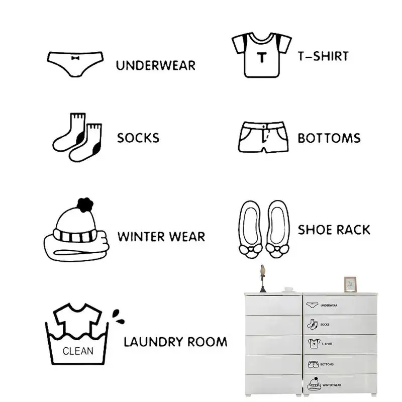 1 Set Of Classification Furnishings Drawer Wardrobe Wall Stickers DIY Logo Affixed Stickers Bedroom Vinyl Art Mural
1 Set Of Classification Furnishings Drawer Wardrobe Wall Stickers DIY Logo Affixed Stickers Bedroom Vinyl Art Mural