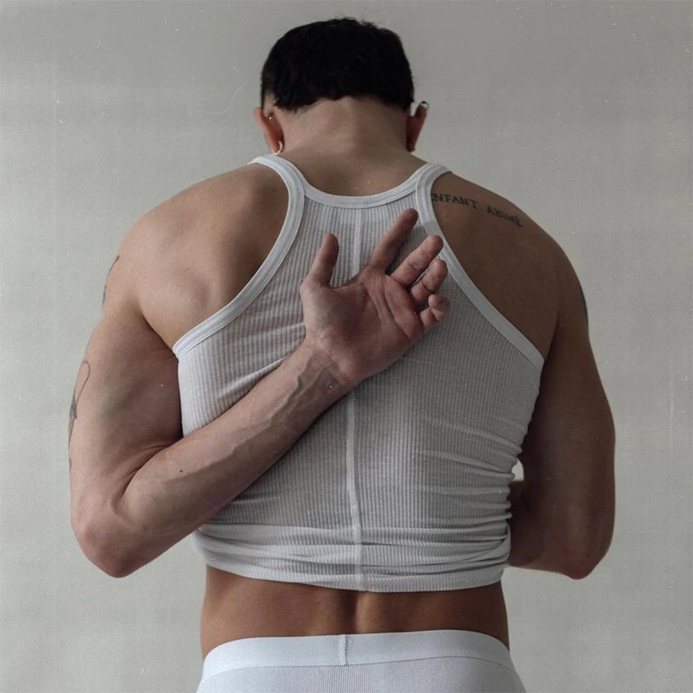 Top Mens Shirts Bottoming Shirt Sports Tee Tops Beach Breathable Casual Crop Tops Fashion Knitted New Sleeveless
Top Mens Shirts Bottoming Shirt Sports Tee Tops Beach Breathable Casual Crop Tops Fashion Knitted New Sleeveless