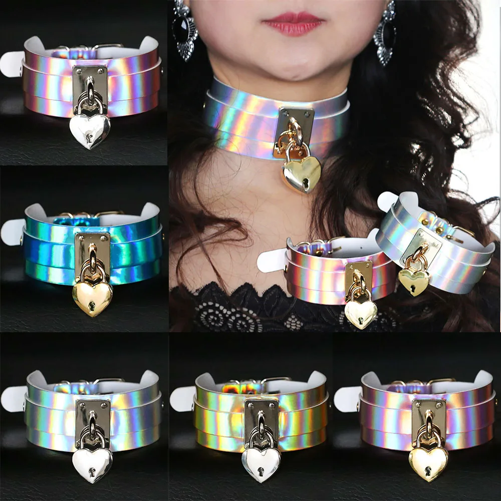 Punk wide laser collar nightclub gold heart key lock neck sleeve Harajuku leather necklaces for women E girls Gothic jewelry
Punk wide laser collar nightclub gold heart key lock neck sleeve Harajuku leather necklaces for women E girls Gothic jewelry