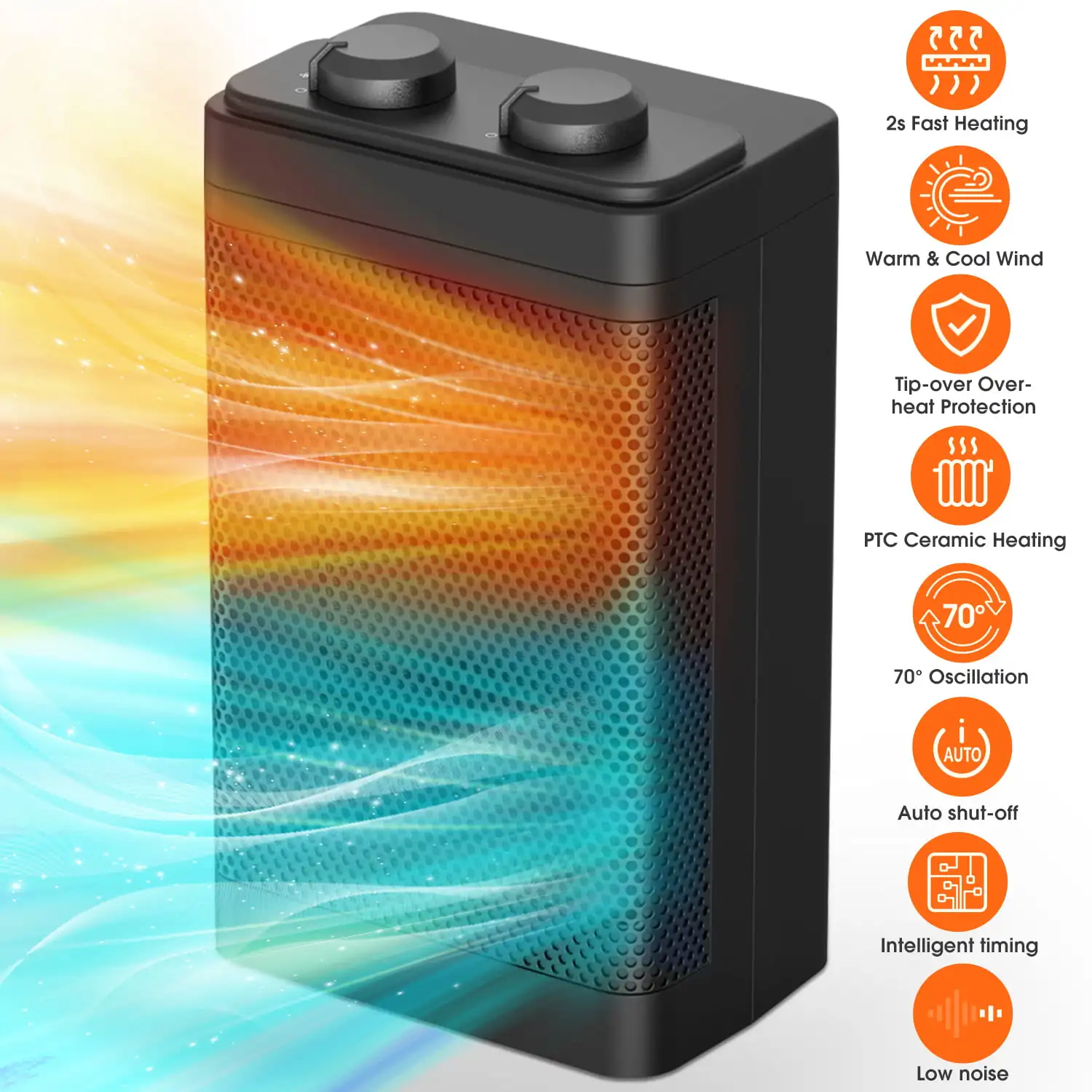 Portable Electric Space Heater, 1500W Small Heater Fan with Thermostat, Tip-over and Overheat Protection,Fast Heating for Home/O
Portable Electric Space Heater, 1500W Small Heater Fan with Thermostat, Tip-over and Overheat Protection,Fast Heating for Home/O