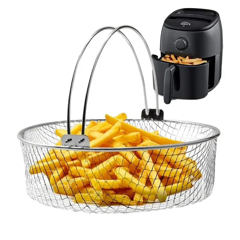 Fryer Basket Stainless Steel With 2 Handles Baking Holder Kitchen Supplies Heat Resistant Reusable Kitchen Oven Accessories
Fryer Basket Stainless Steel With 2 Handles Baking Holder Kitchen Supplies Heat Resistant Reusable Kitchen Oven Accessories