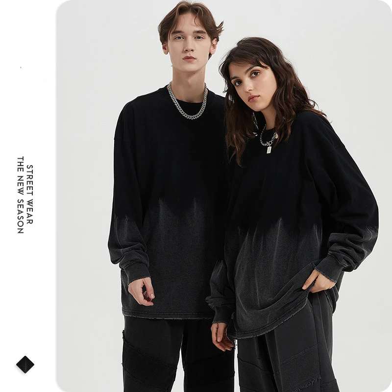 2022 autumn new tie-dye inkjet retro t-shirt men's loose wash Harajuku Casual Streetwear Couple Women long-sleeved basic models 
2022 autumn new tie-dye inkjet retro t-shirt men's loose wash Harajuku Casual Streetwear Couple Women long-sleeved basic models