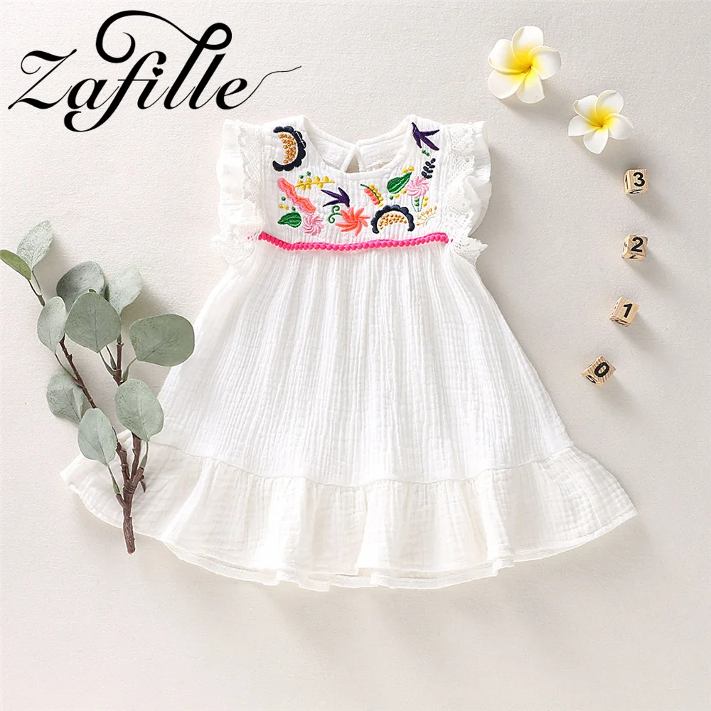 ZAFILLE Cotton Linen Children Outfits Sleeveless Girls Dress For Kids Summer Casual Baby Clothes Embroidered Toddler White Dress
ZAFILLE Cotton Linen Children Outfits Sleeveless Girls Dress For Kids Summer Casual Baby Clothes Embroidered Toddler White Dress