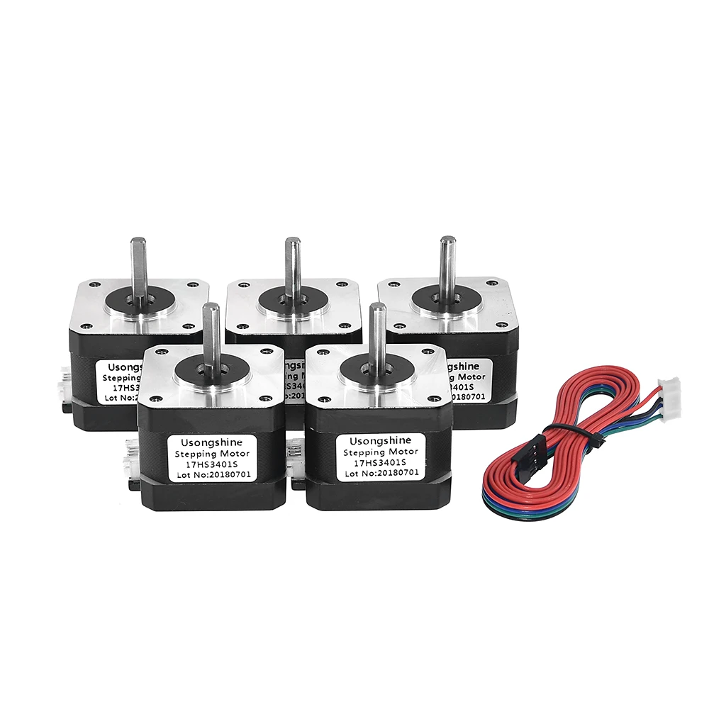 

1/5PCS 17HS3401/17HS3401S Stepper Motor 4-lead Nema 17 Stepper Motor 42 Motor 12V/24V for CNC Laser 3D Printer Motor