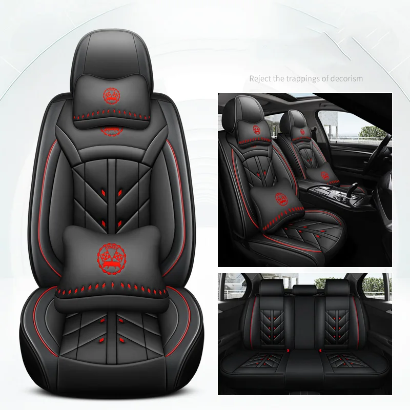 

JSOSFAI car breathable car interior kit PU leather seat cover for Chrysler 300c 300s Sebring PT Cruiser Grand Voyager Automobile