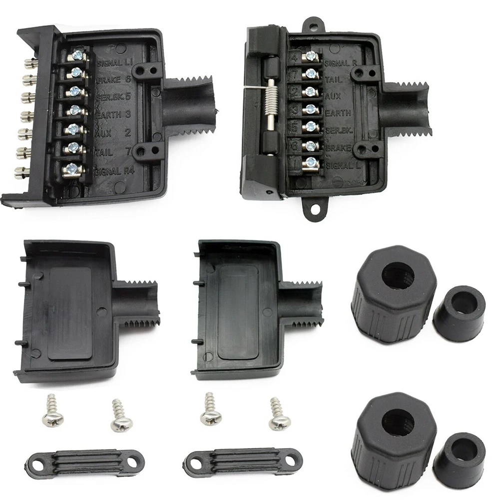 7 Pin Flat Trailer Plug Male Female Socket Set Caravan Boat Adaptor Connector Cross Slotted Copper Needles With Female Pin
7 Pin Flat Trailer Plug Male Female Socket Set Caravan Boat Adaptor Connector Cross Slotted Copper Needles With Female Pin