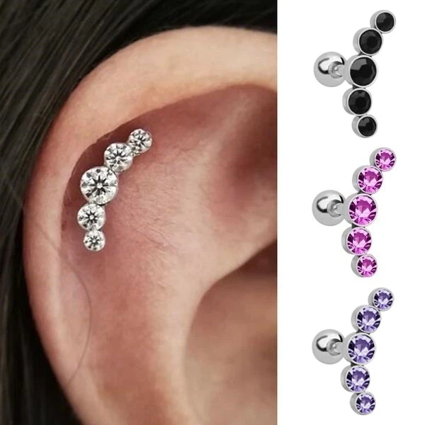 Delysia King 1pcs Women Trendy Stainless Steel Stud Earring 5 Diamond Inlaid Crescent Piercing Earrings
Delysia King 1pcs Women Trendy Stainless Steel Stud Earring 5 Diamond Inlaid Crescent Piercing Earrings