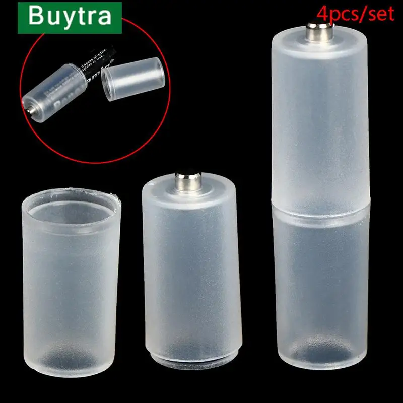 

4 Pcs AAA To AA Size Battery Case Switcher Convenient Converter Adapter Holder